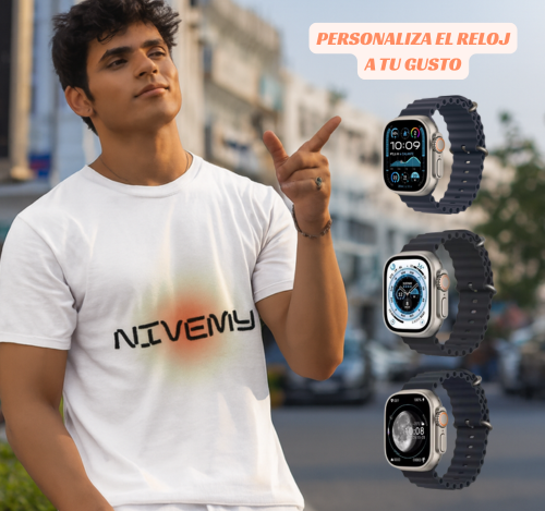 Smartwatch Ultra Pro - El Reloj Inteligente Más Completo Del Mercado [2 correas negro + blanco]